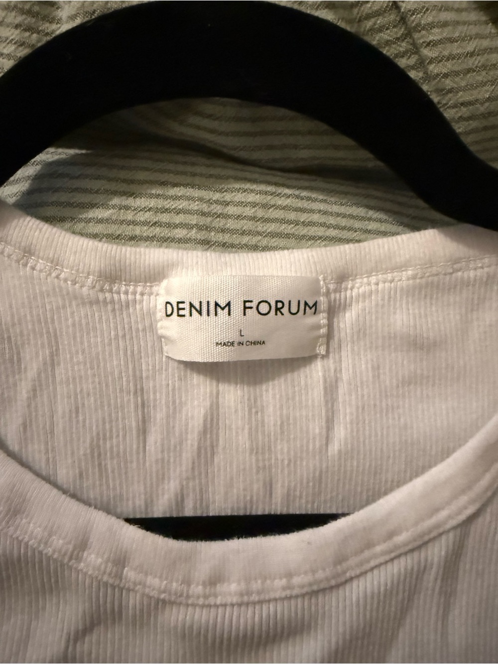 Denim Forum White Ribbed Racerback Tank - Picture 3 of 3